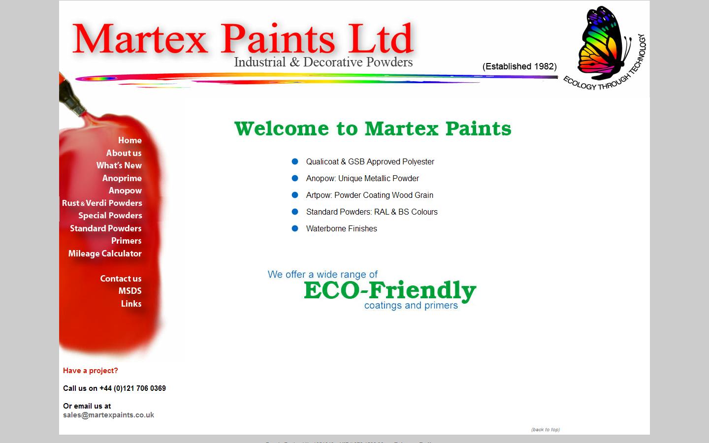 Martex Paints Ltd Website