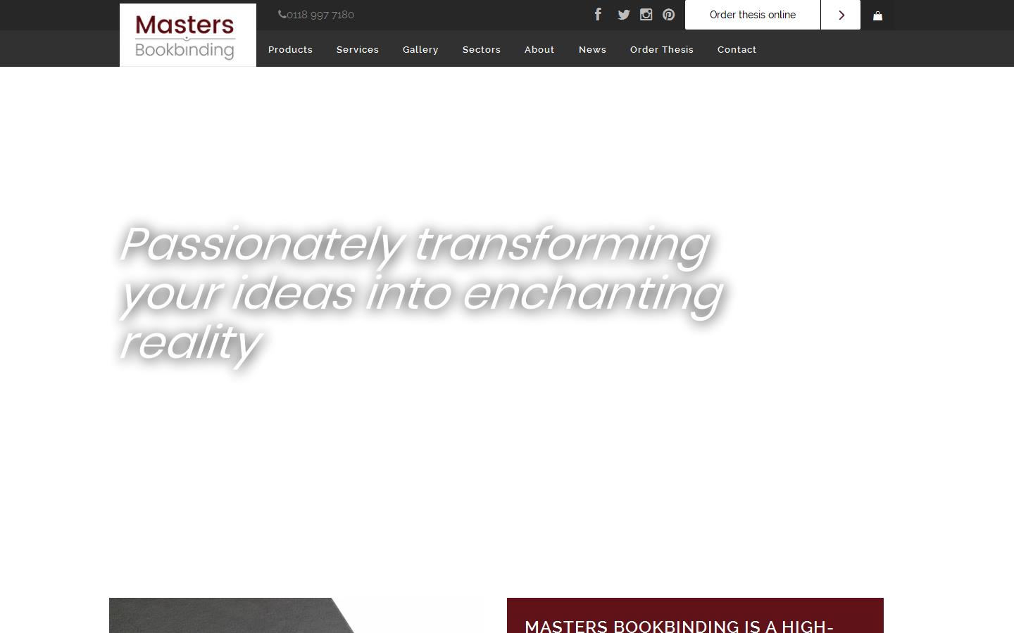 Masters Bookbinding Website