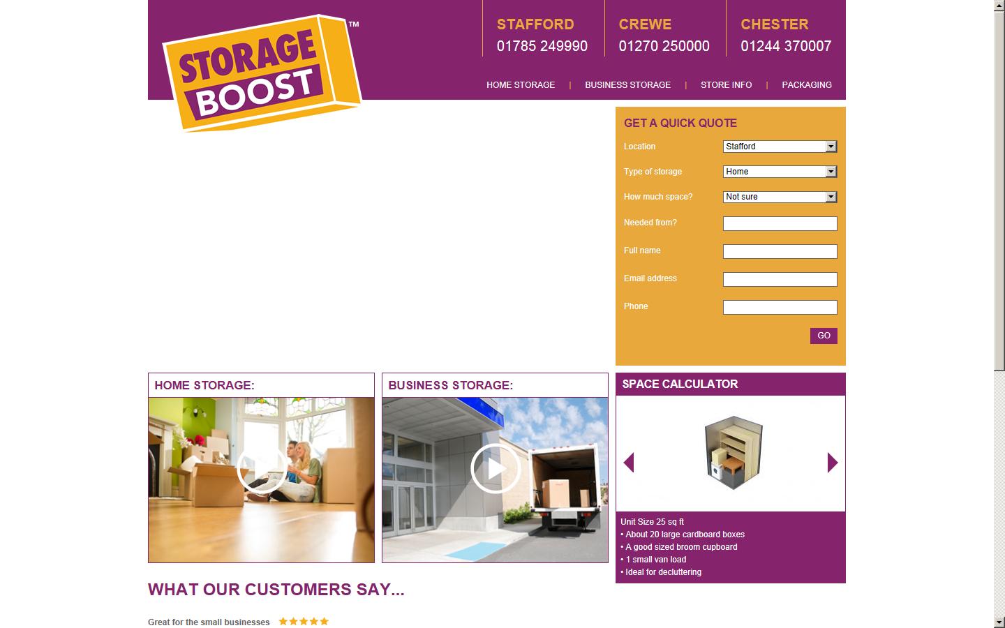 Storage Boost Crewe Website