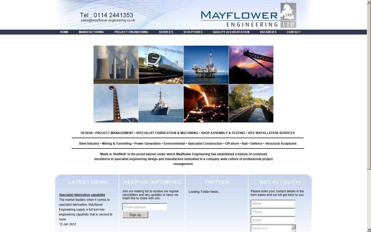 Mayflower Engineering Ltd Website
