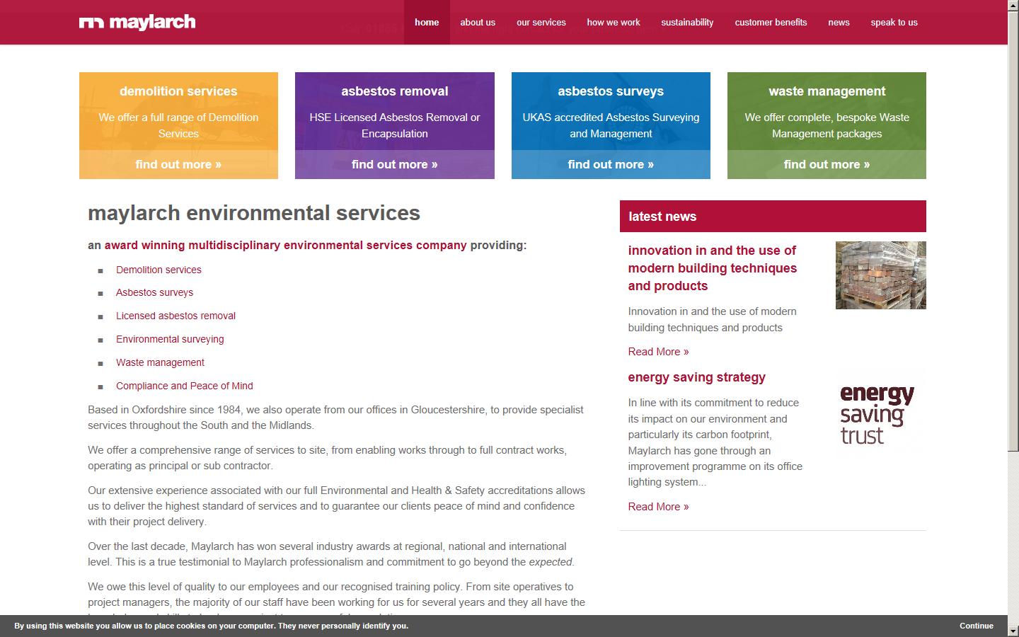 Maylarch Environmental Ltd Website