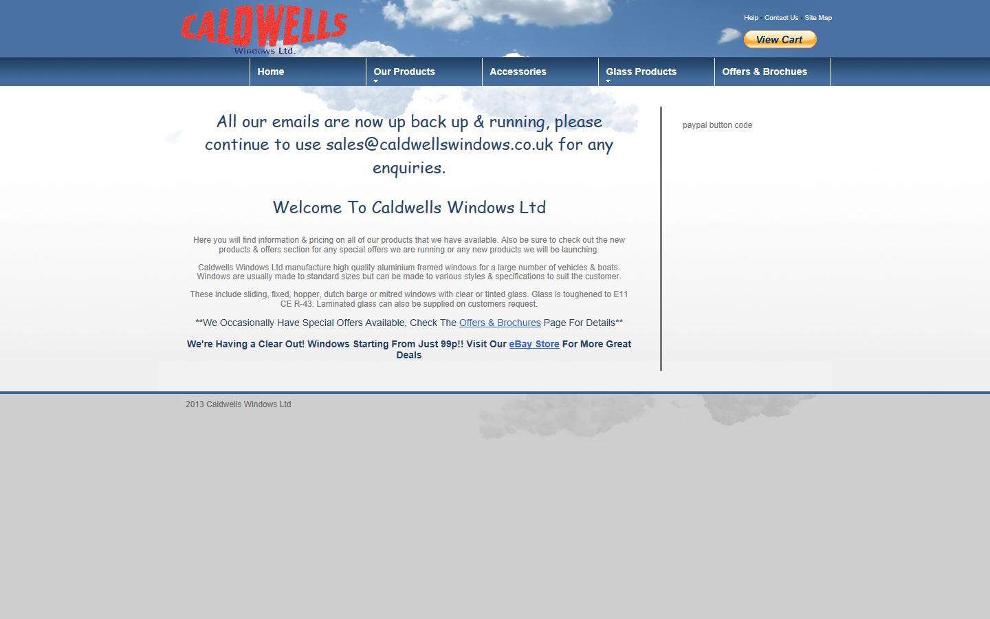 Caldwells Windows Ltd Website