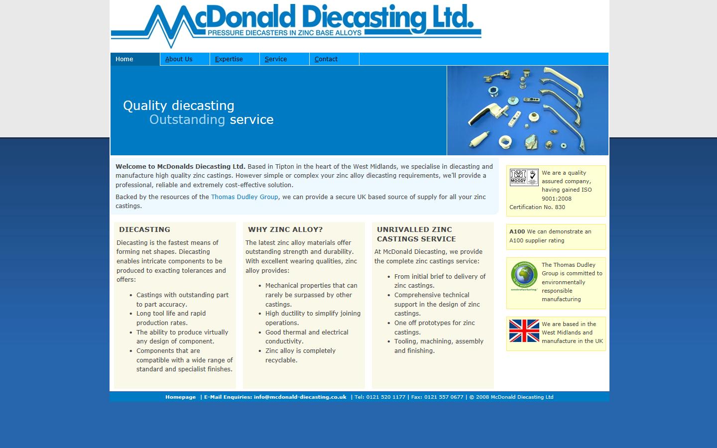 McDonald Diecasting Ltd Website