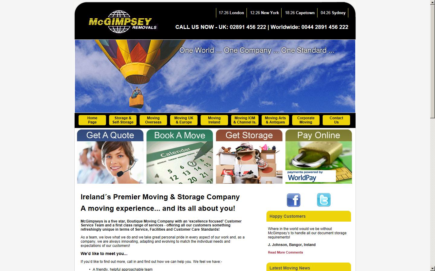 McGimpsey Brothers (Removals) Ltd Website