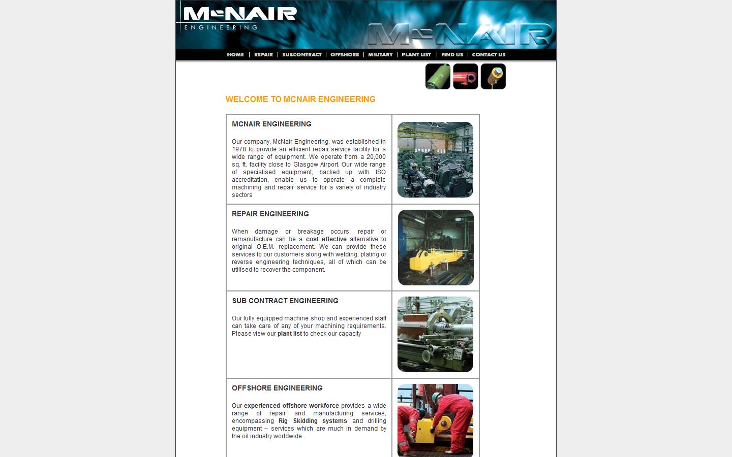 McNair Engineering Limited Website
