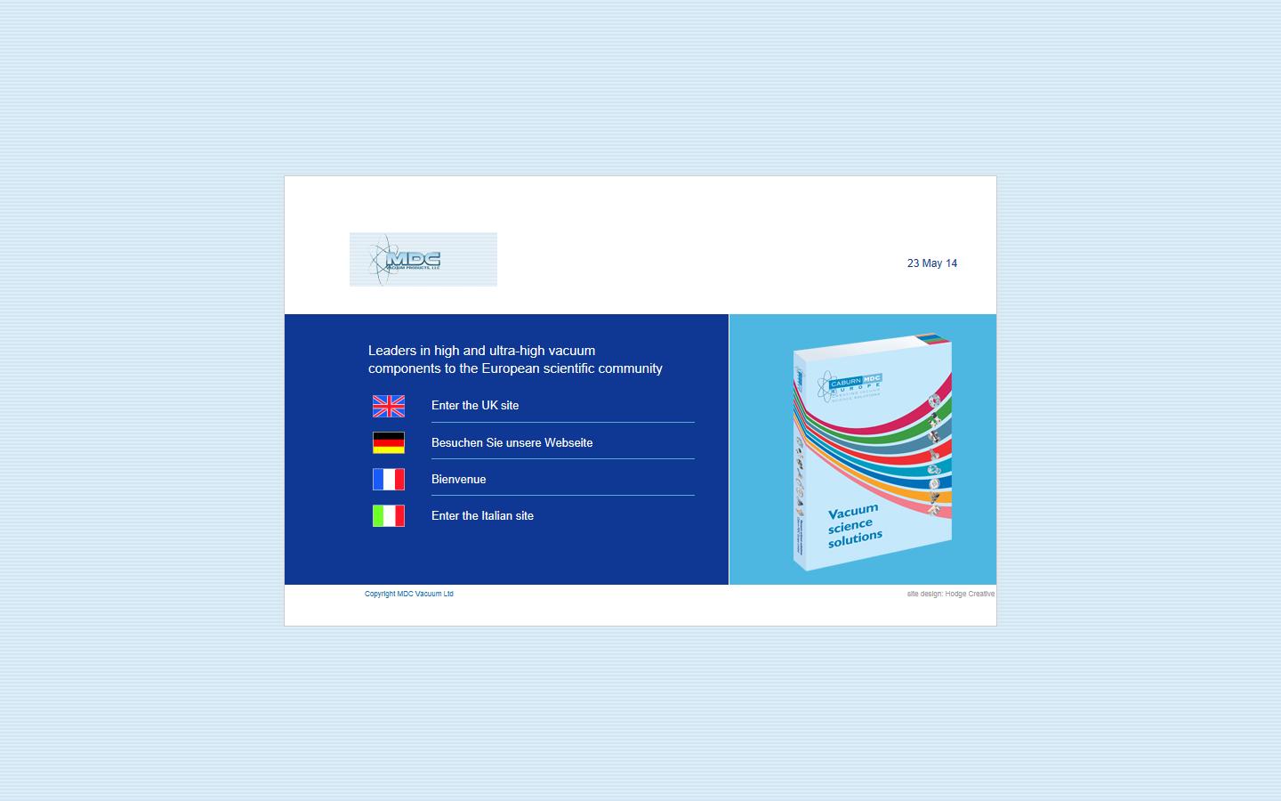 MDC Vacuum Limited Website