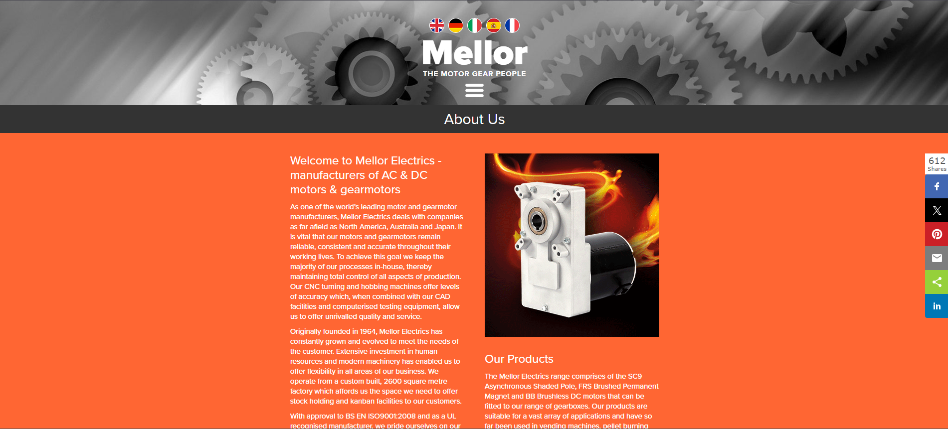 Mellor Electrics Ltd Website