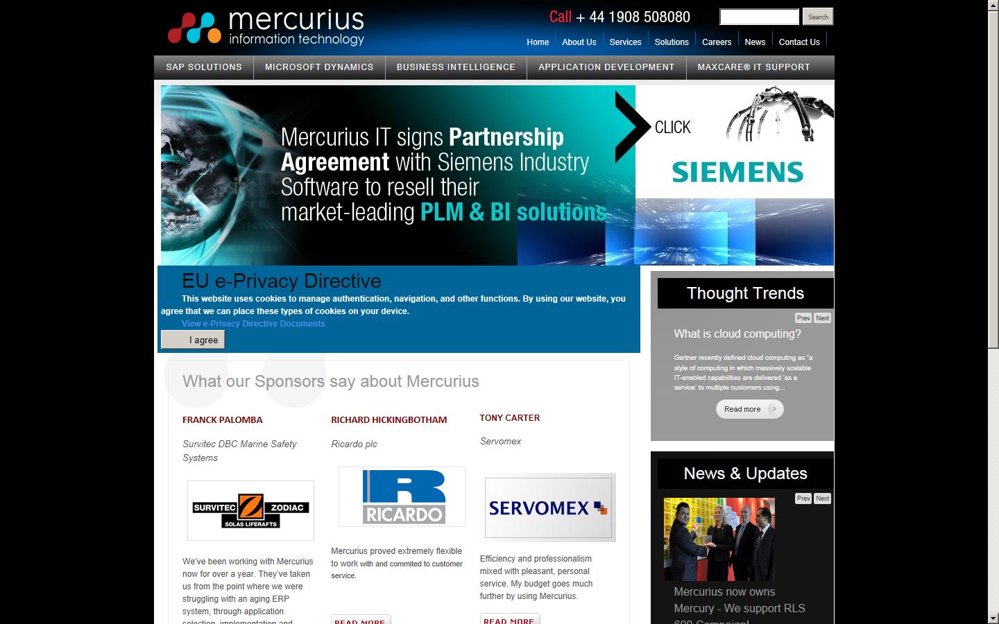 Mercurius IT Ltd Website