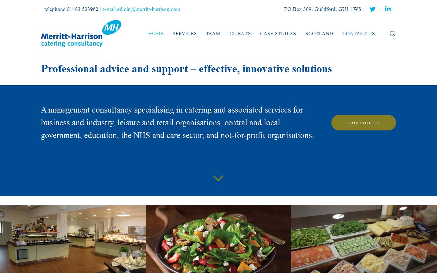 Merritt-Harrison Catering Consultancy - Guildford Website