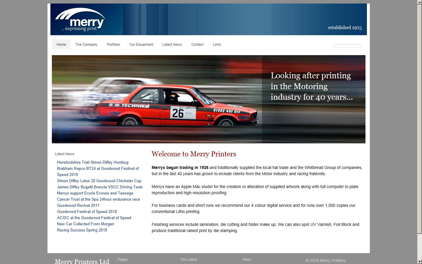Merry Printers Ltd - Luton Website