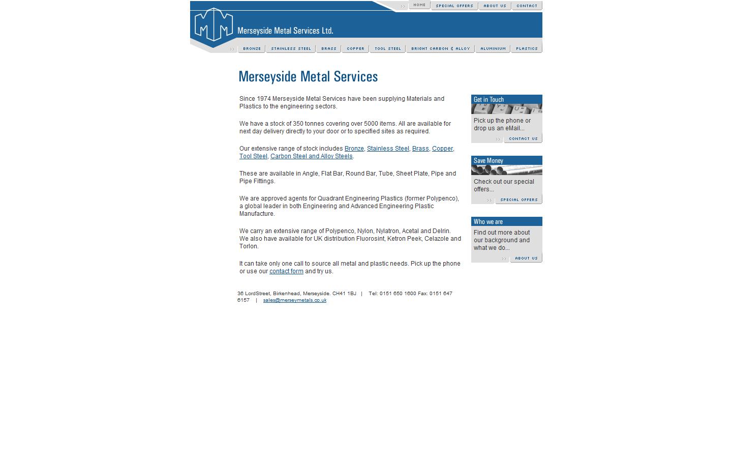 Merseyside Metal Services - Birkenhead Website