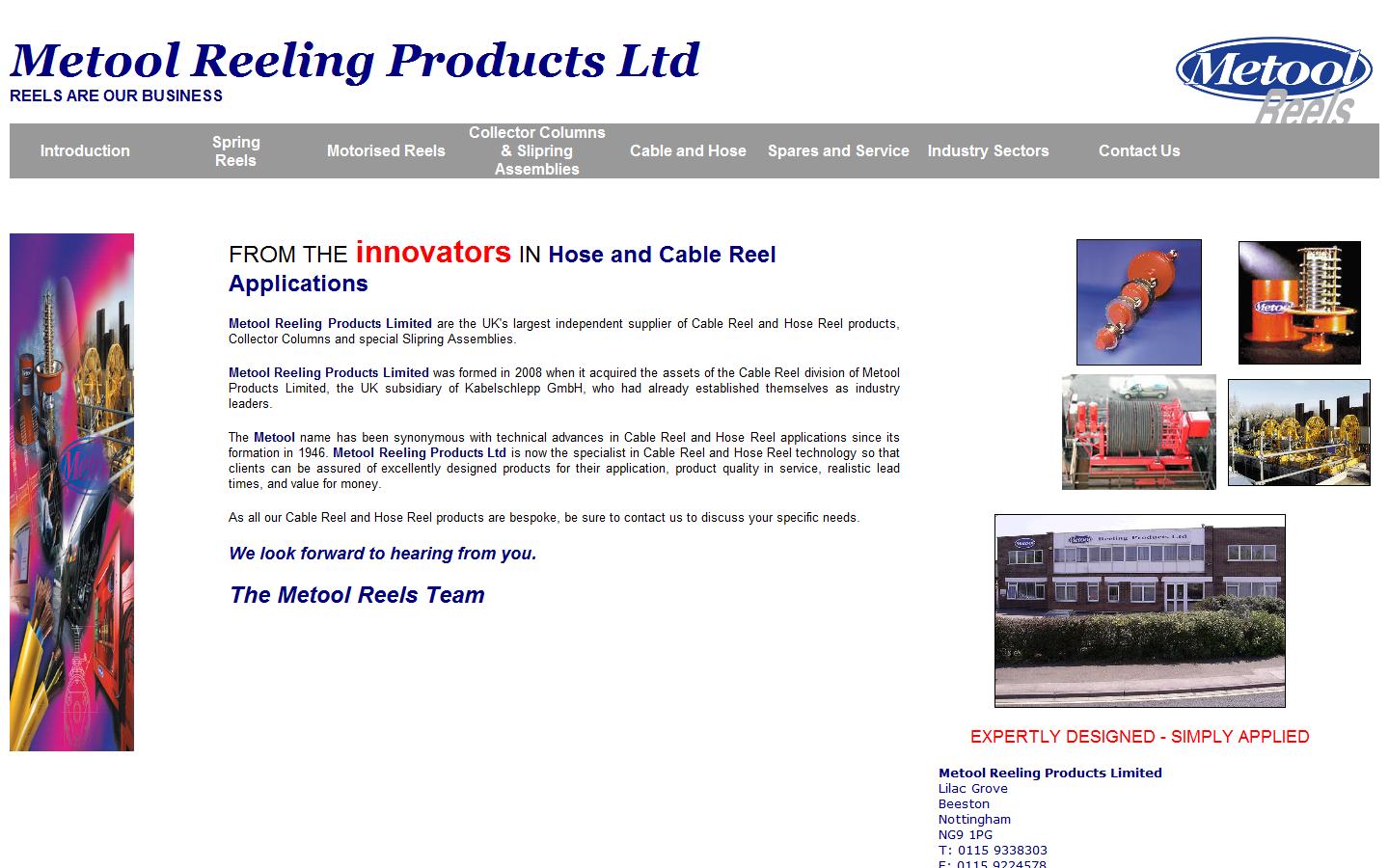 Metool Reeling Products Ltd Website