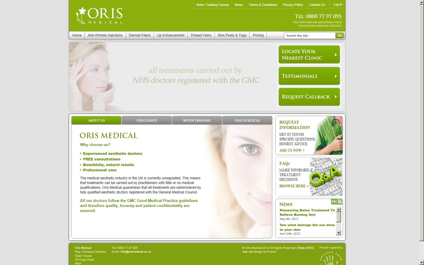 Oris Medical Website
