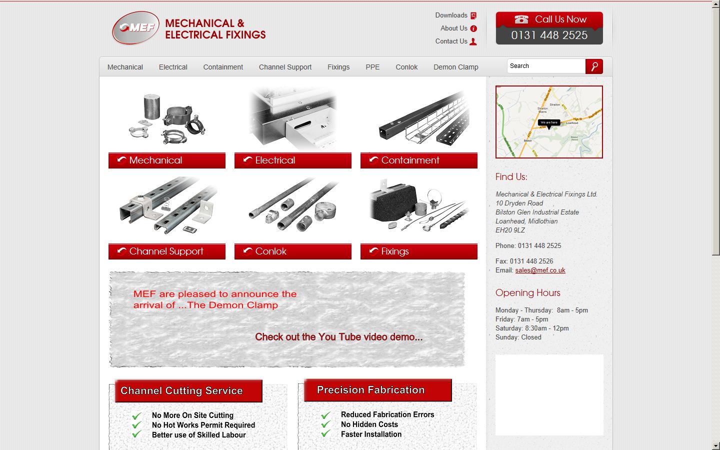 Mechanical & Electrical Fixings Ltd Website