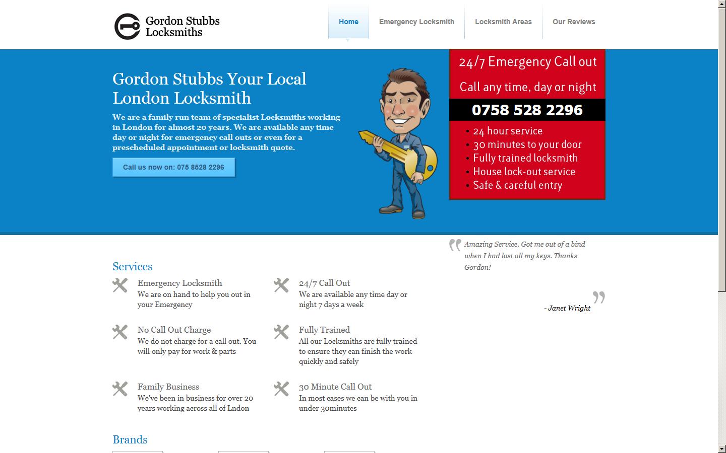 Gordon Stubbs Locksmiths Website