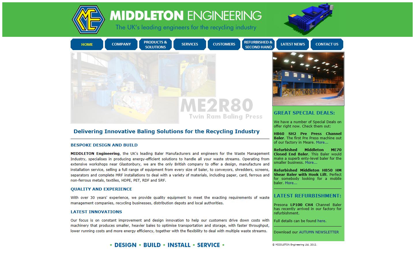 Middleton Engineering Ltd Website