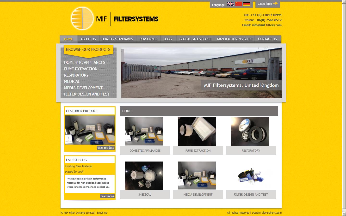 MIF Filters Ltd Website