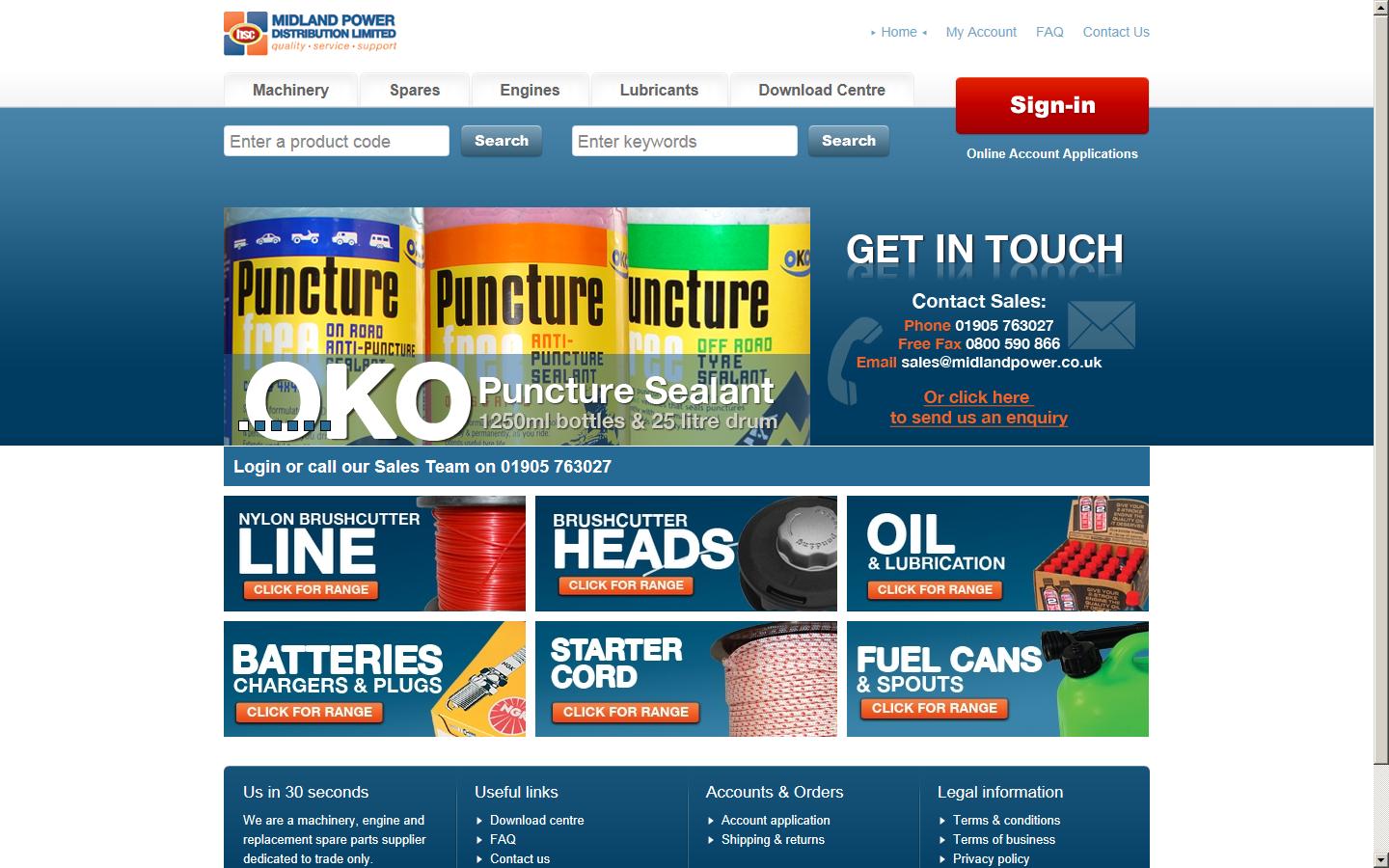 Midland Power Machinery Distributors Website