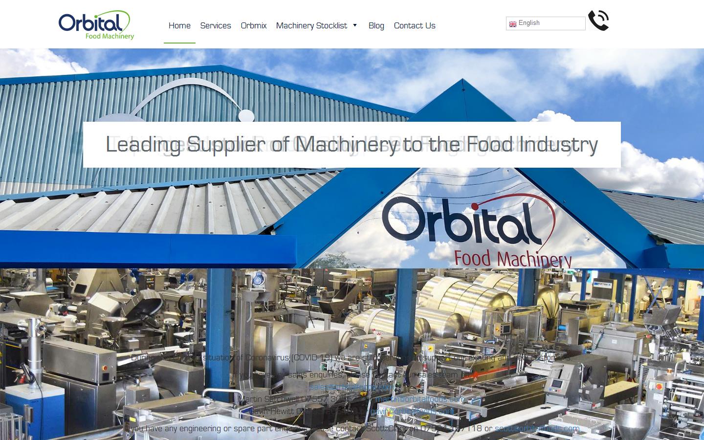 Orbital Food Machinery Website