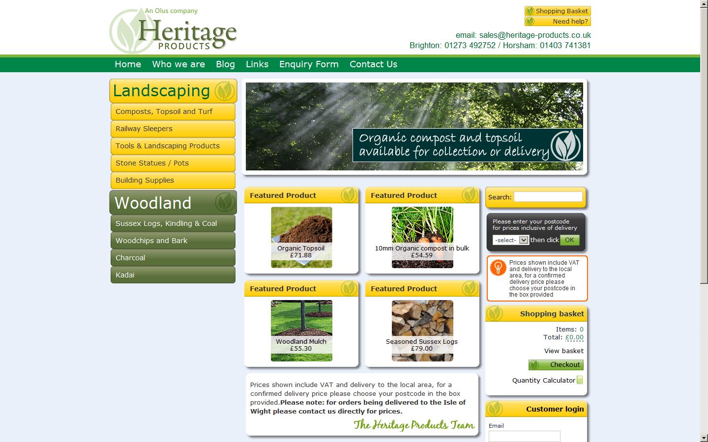 Heritage Products Website