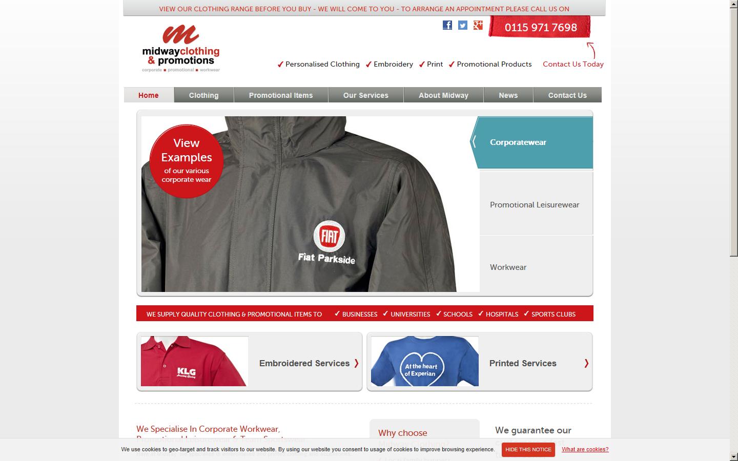 Midway Clothing Ltd - Nottingham Website