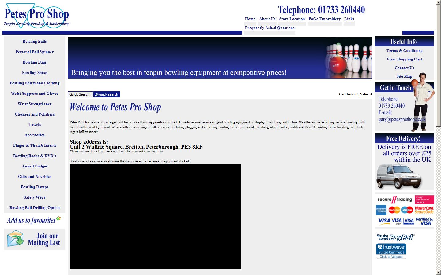 Pete''s Pro Shop Website