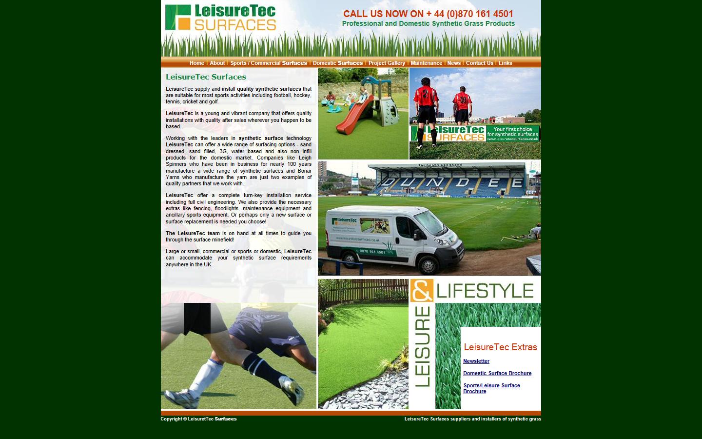 LeisureTec Surfaces Ltd Website