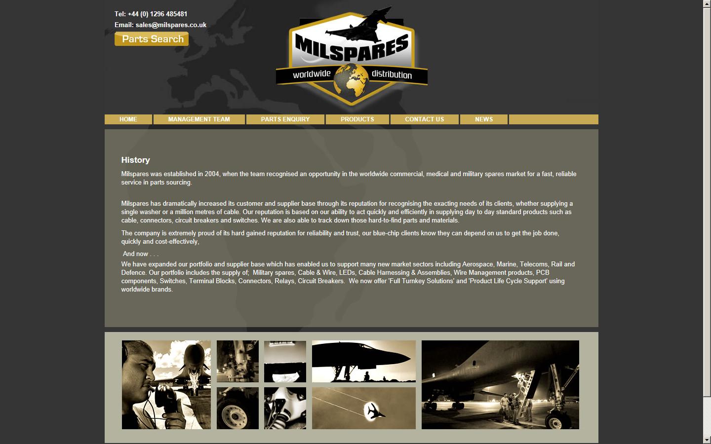Milspares Ltd Website
