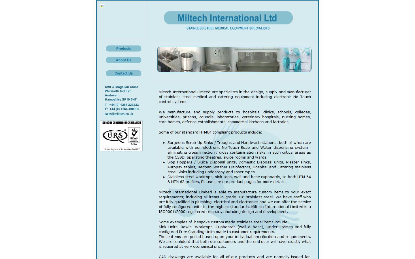 Miltech International Ltd - Andover Website