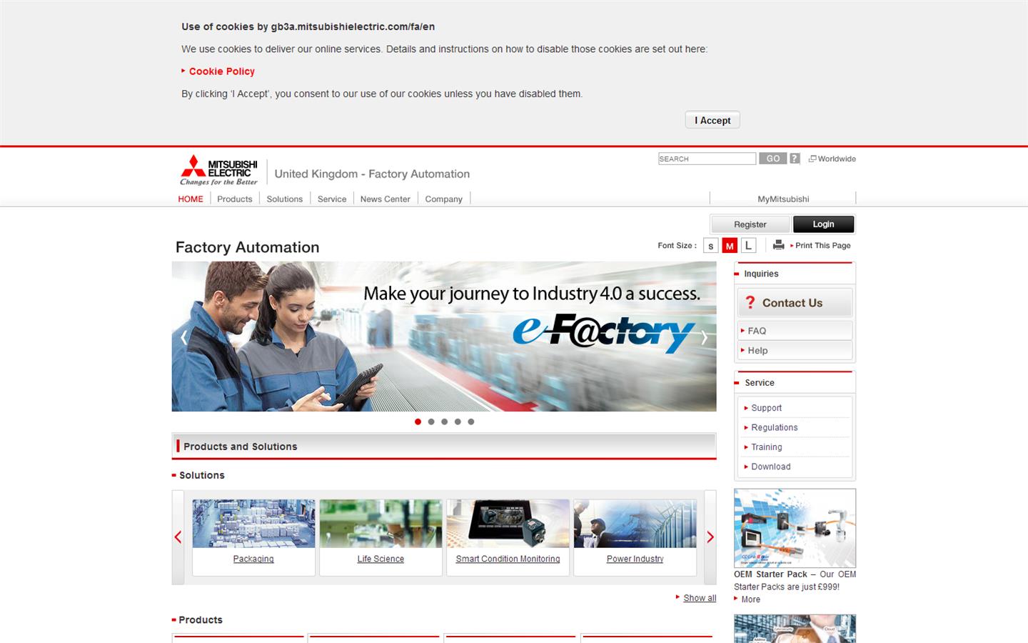 Mitsubishi Electric Europe BV Website