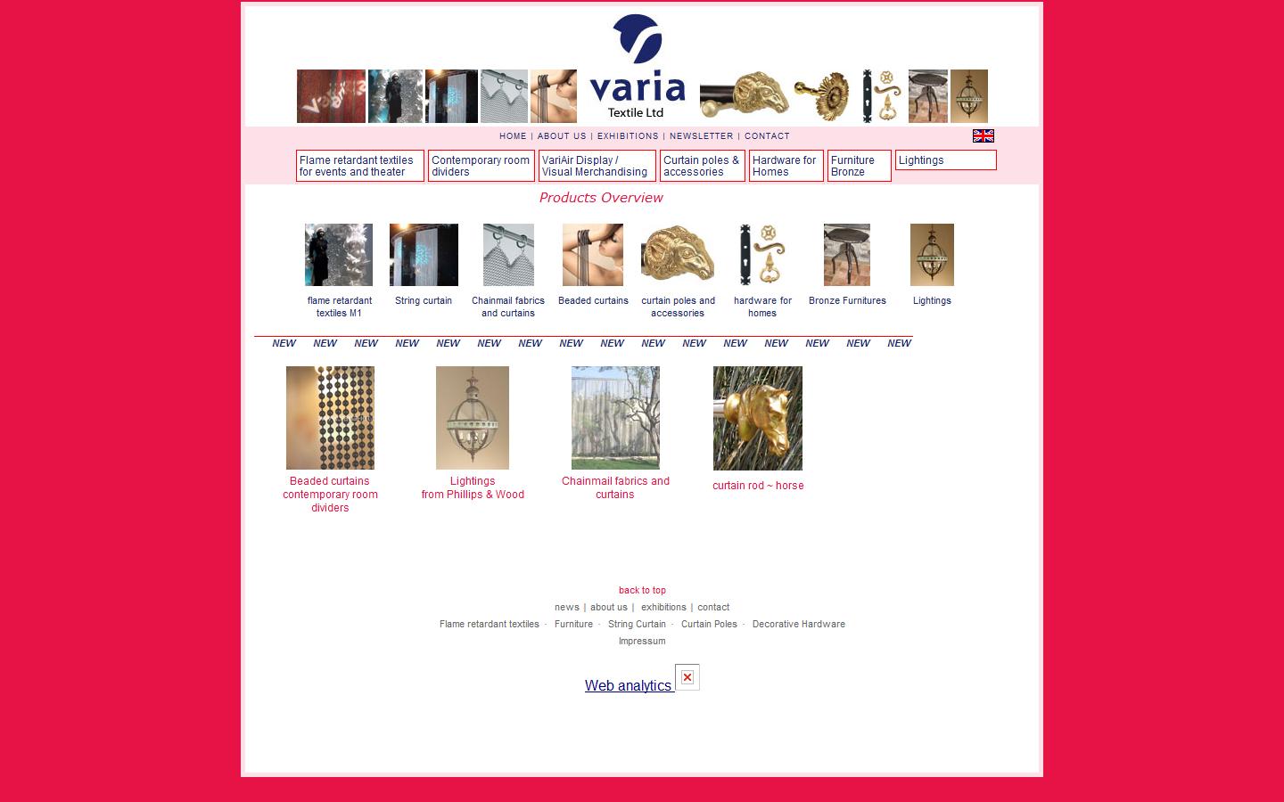 Varia Textile Ltd Website