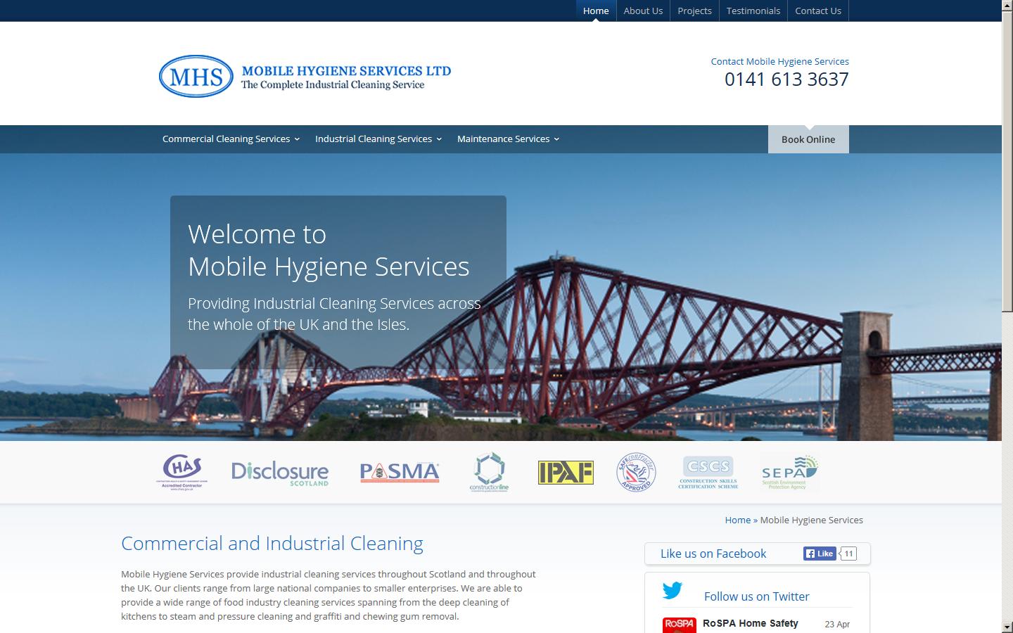 Mobile Hygiene Services Website