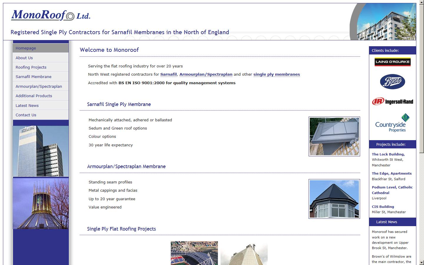 Monoroof Ltd - Bolton Website