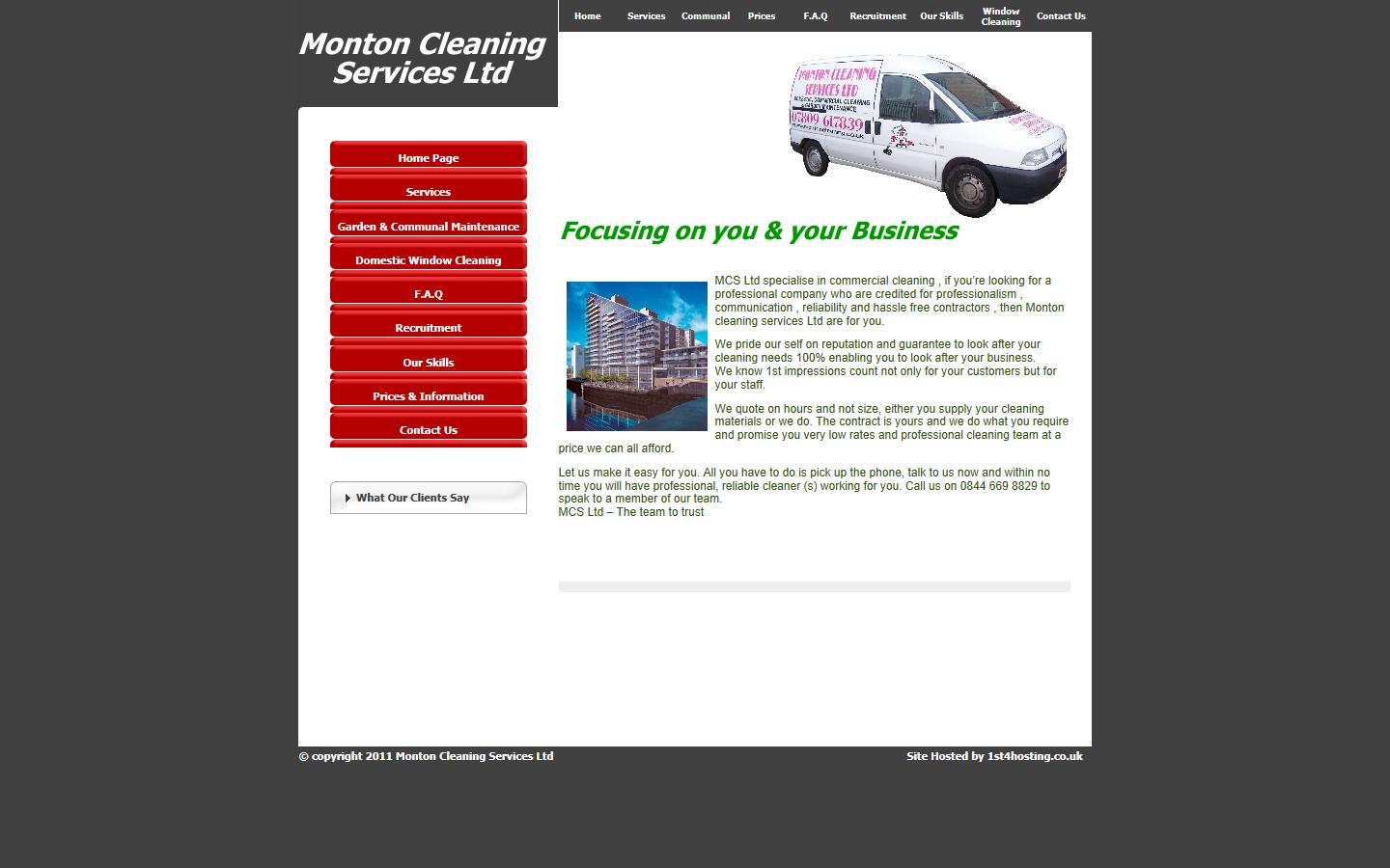 Monton Cleaning Services Ltd - Manchester Website