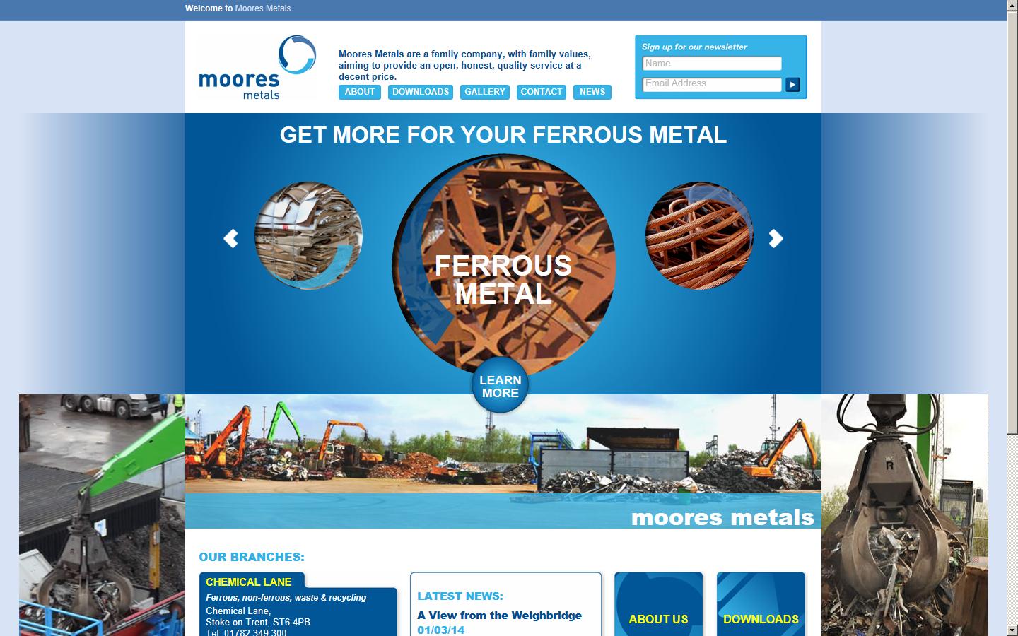 Moores Metals - Stoke-on-trent Website