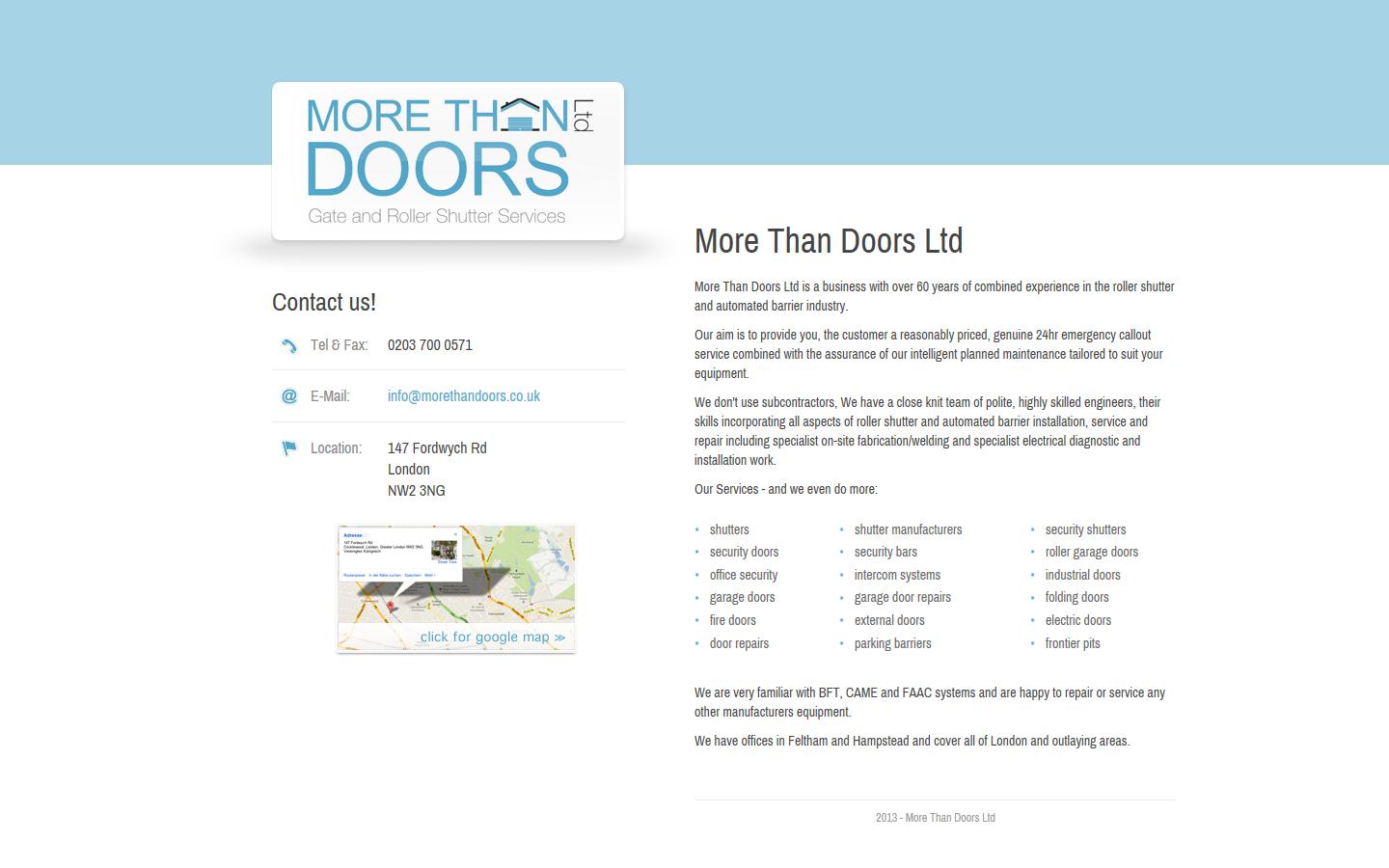 More Than Doors  Website