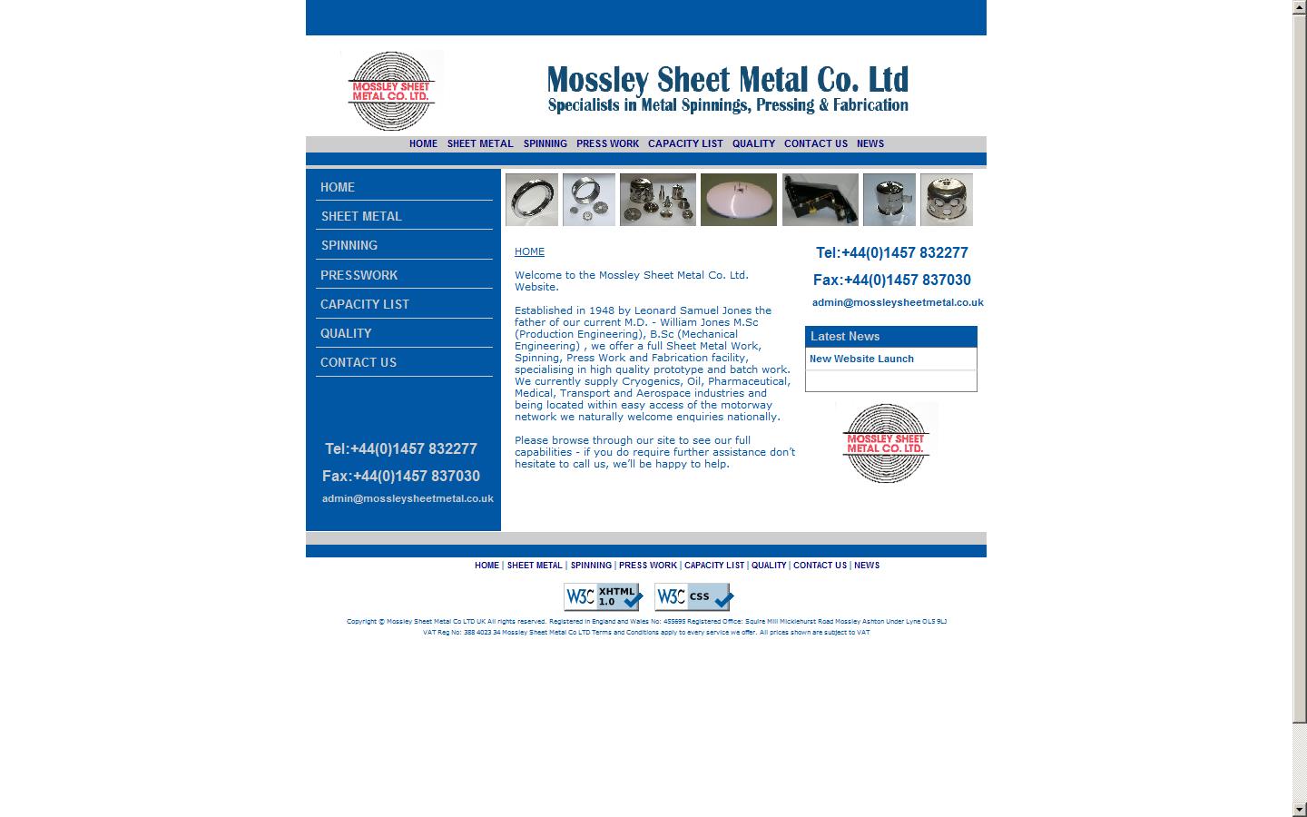 Mossley Sheet Metal Co Ltd Website