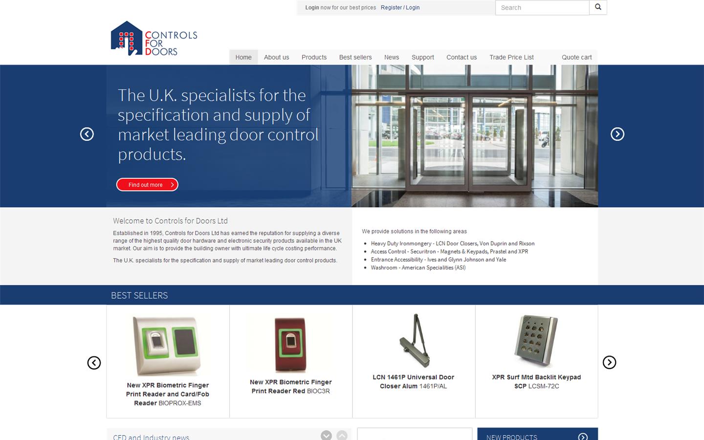 Controls For Doors Ltd Website
