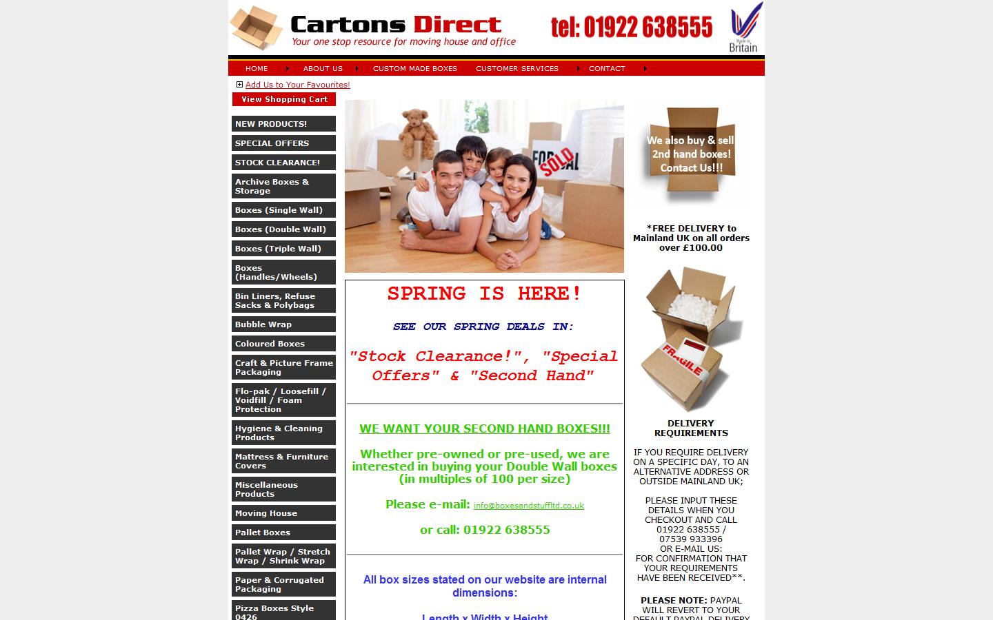Cartons Direct Website