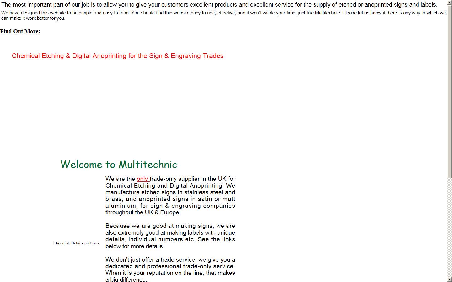 Multitechnic Ltd Website