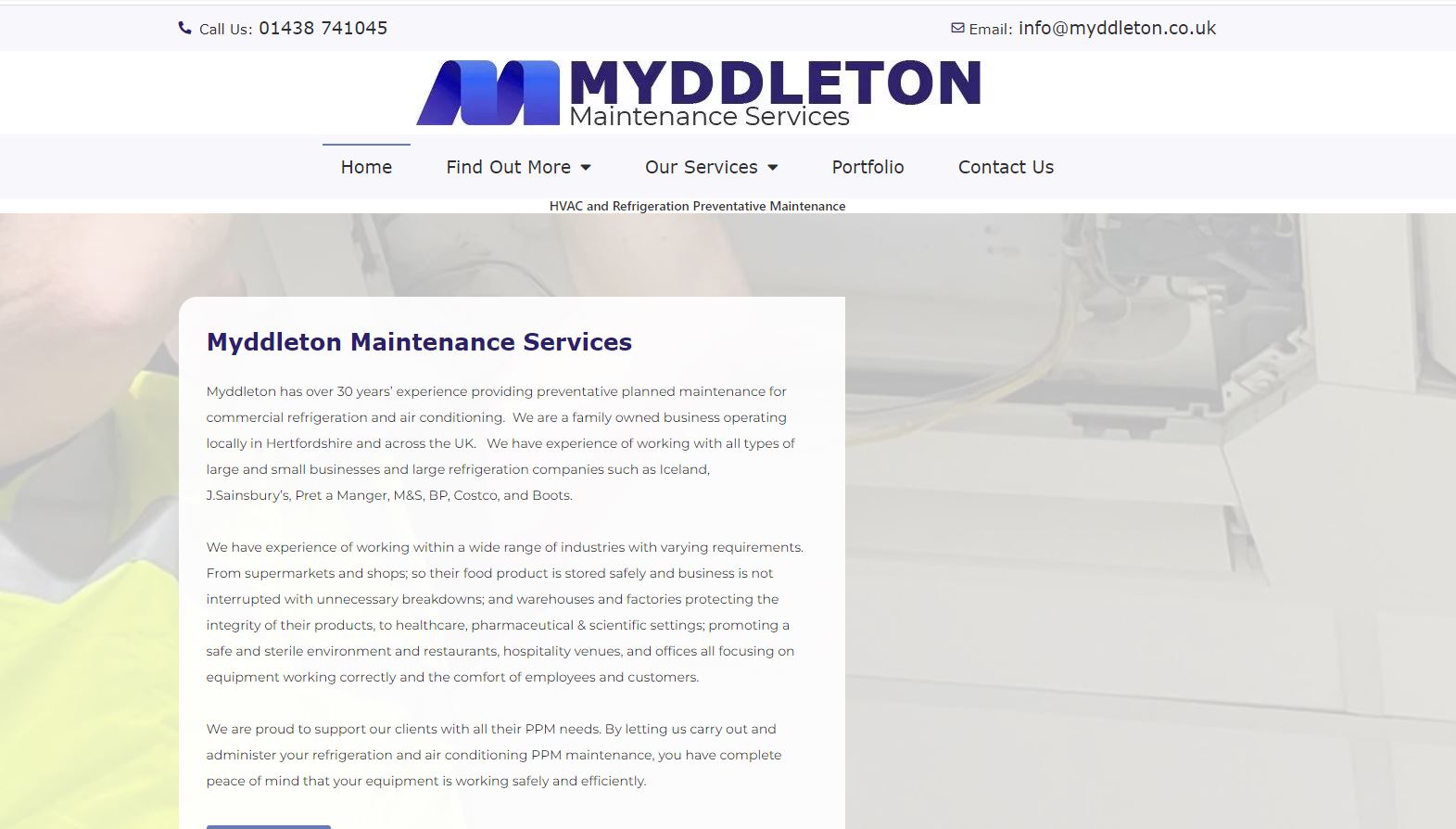 Myddleton Maintenance Services  Website