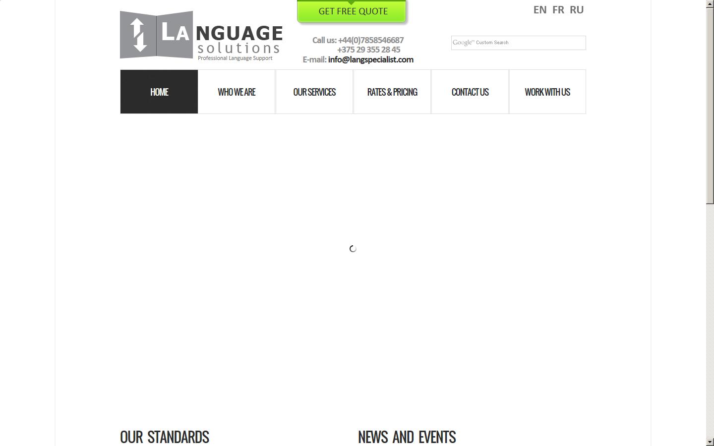 Language Solutions plc. Website