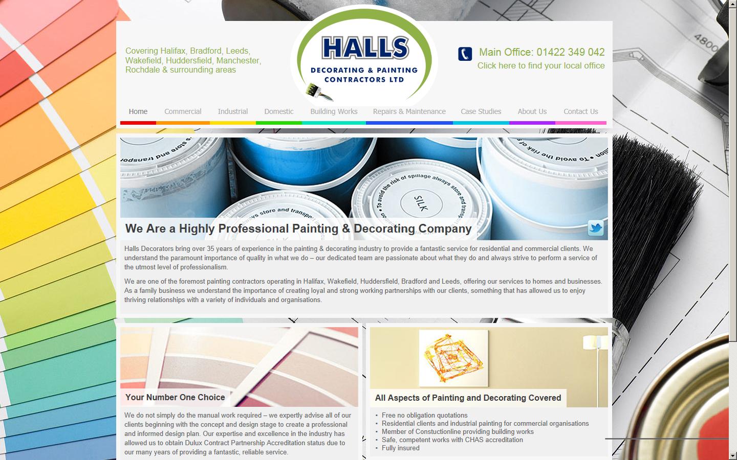 Halls Decorating & Painting Contractors Ltd Website