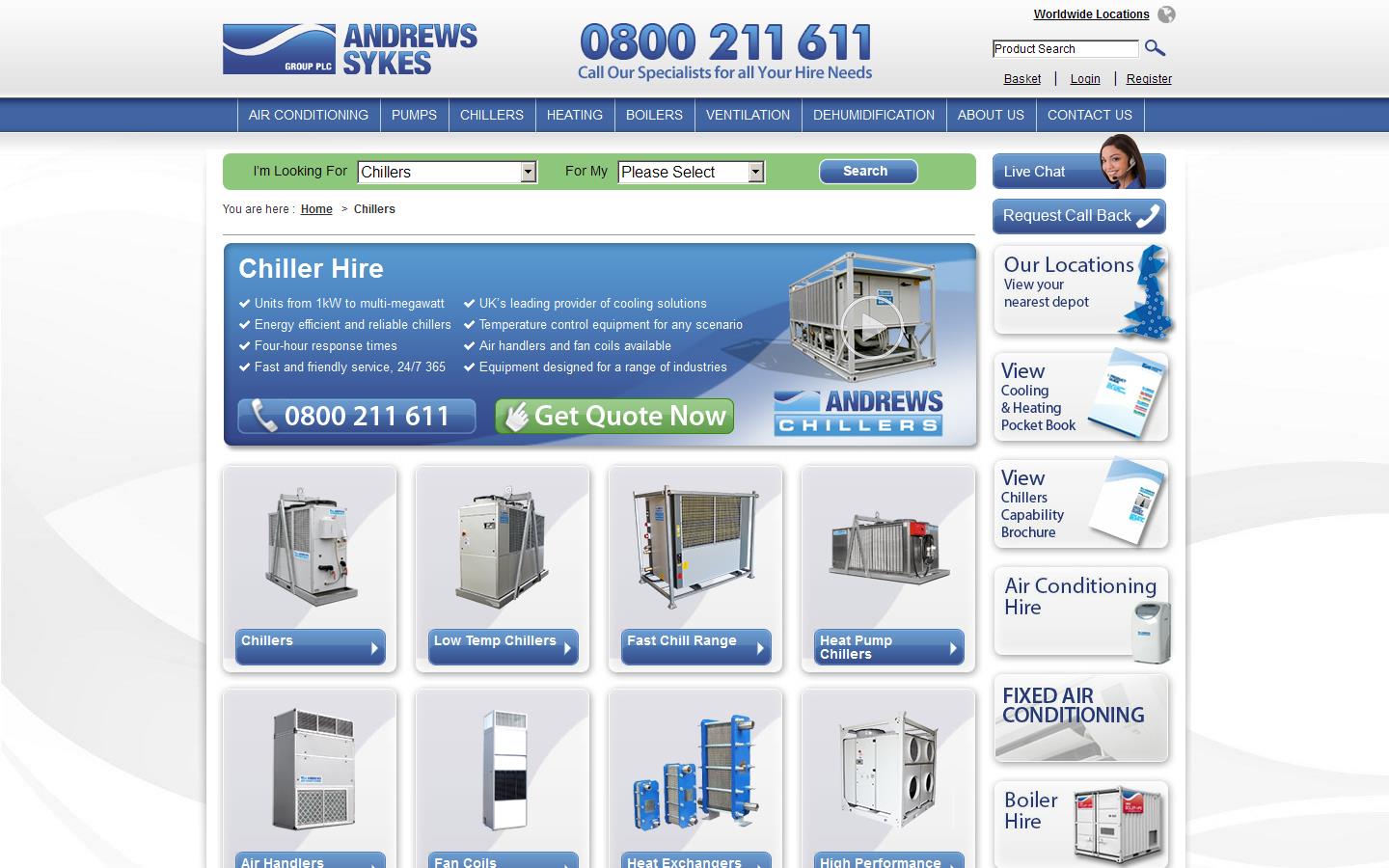 Andrews Chiller Hire Website