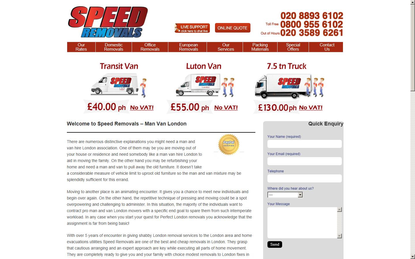 Speed Removals Website