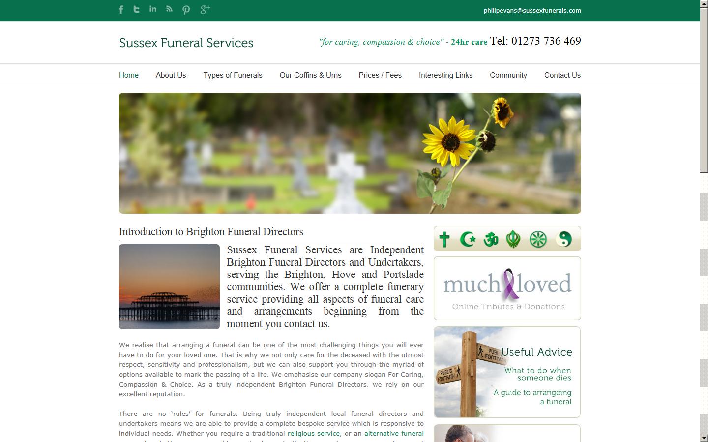 Sussex Funeral Services Website