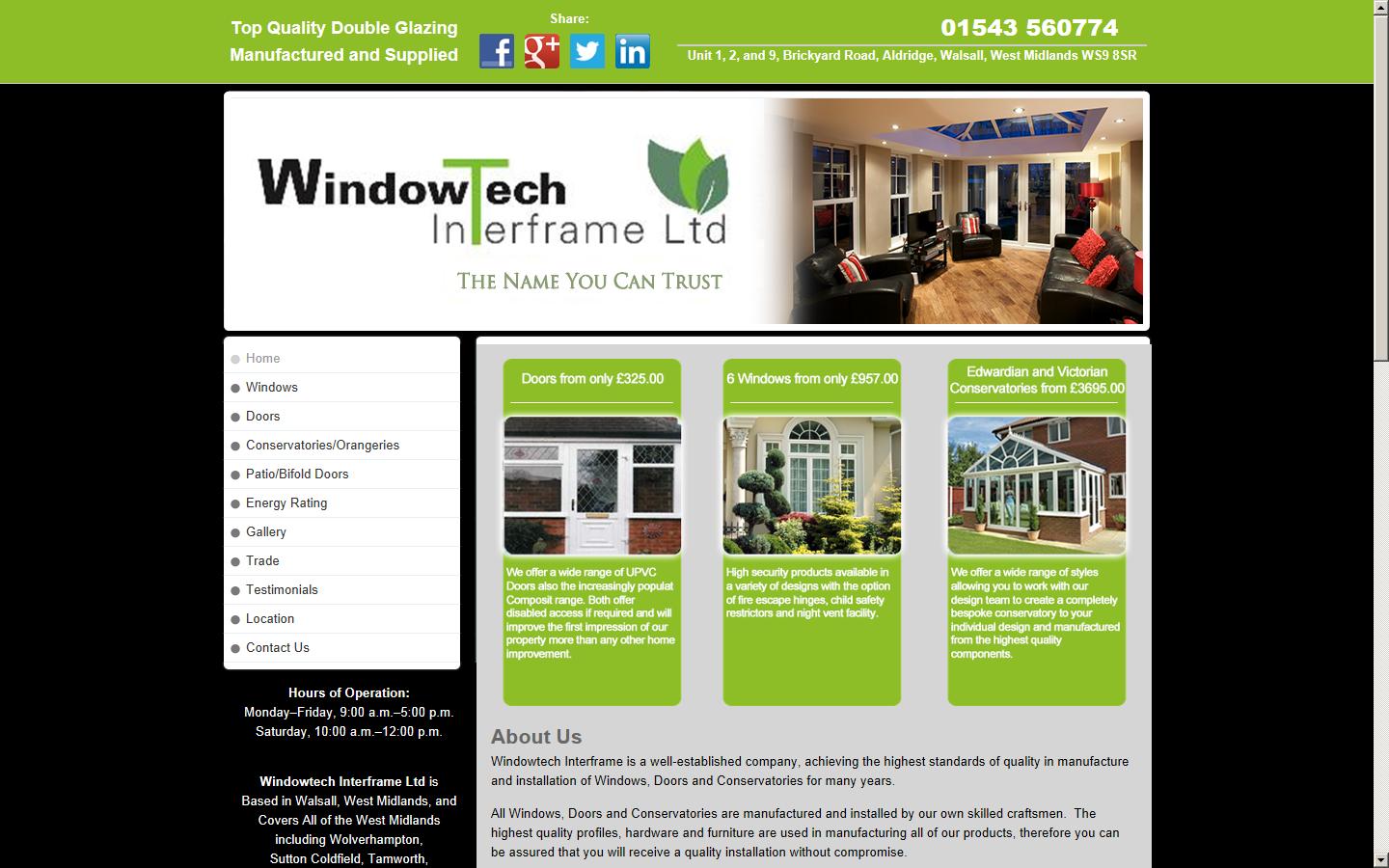 Windowtech Interframe Website