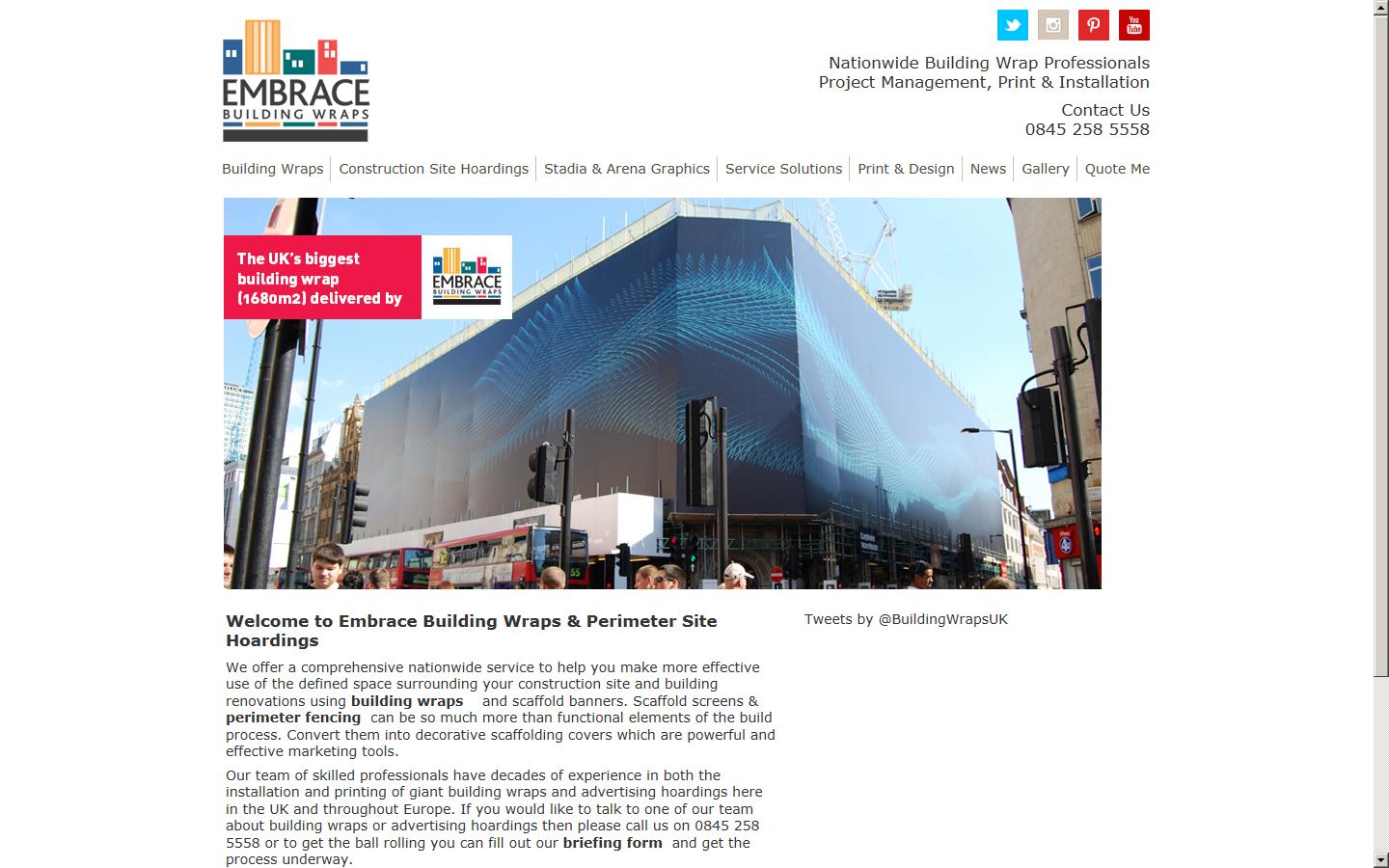 Embrace Media Ltd (Embrace Building Wraps) Website