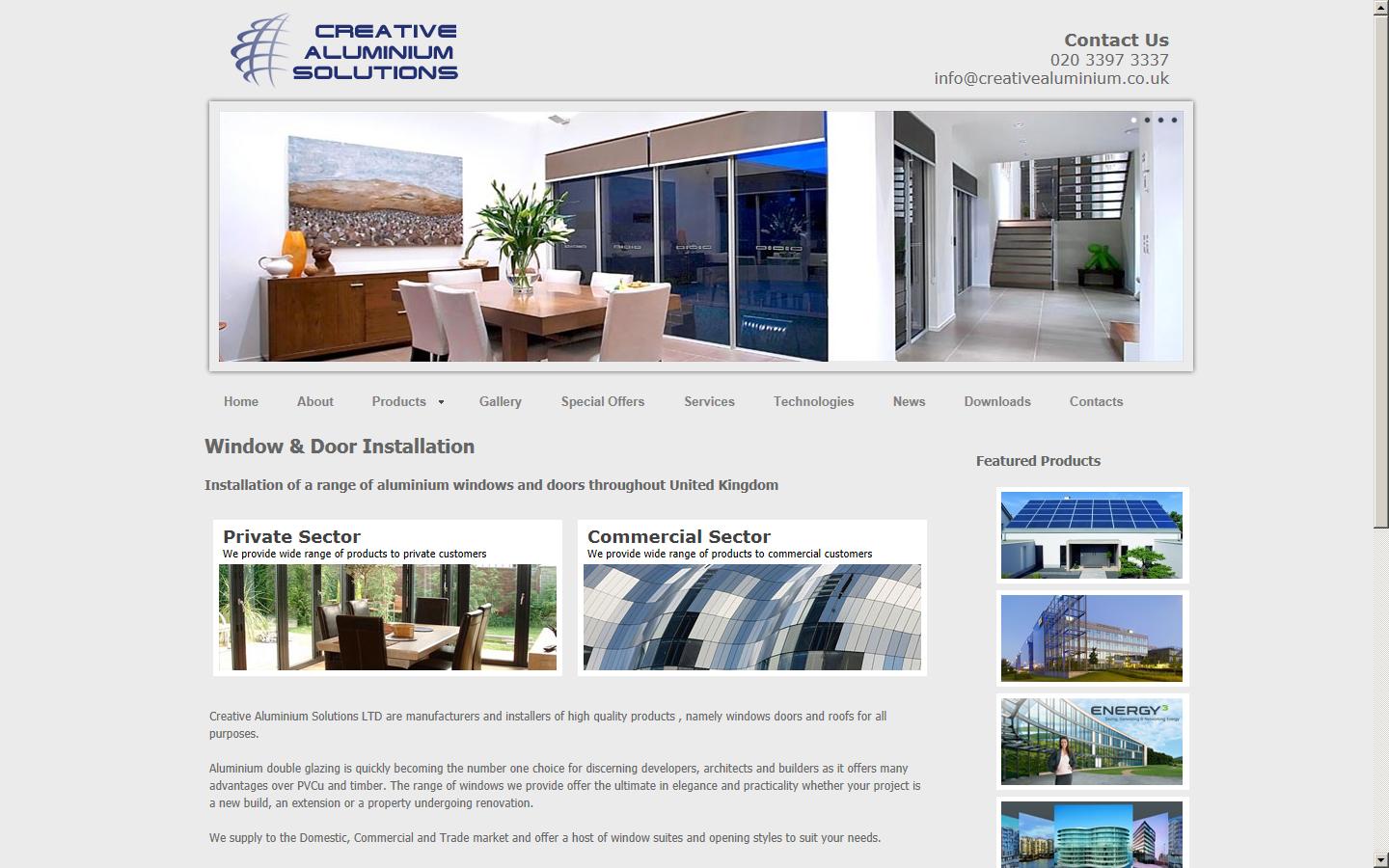 Creative Aluminium Solutions Ltd Website