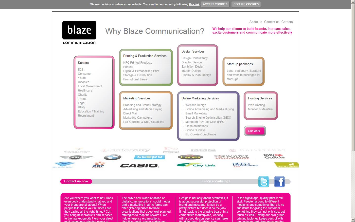Blaze Communications Website